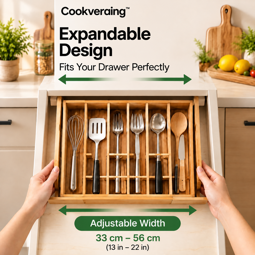Cookveraing™ Expandable Drawer Organizer