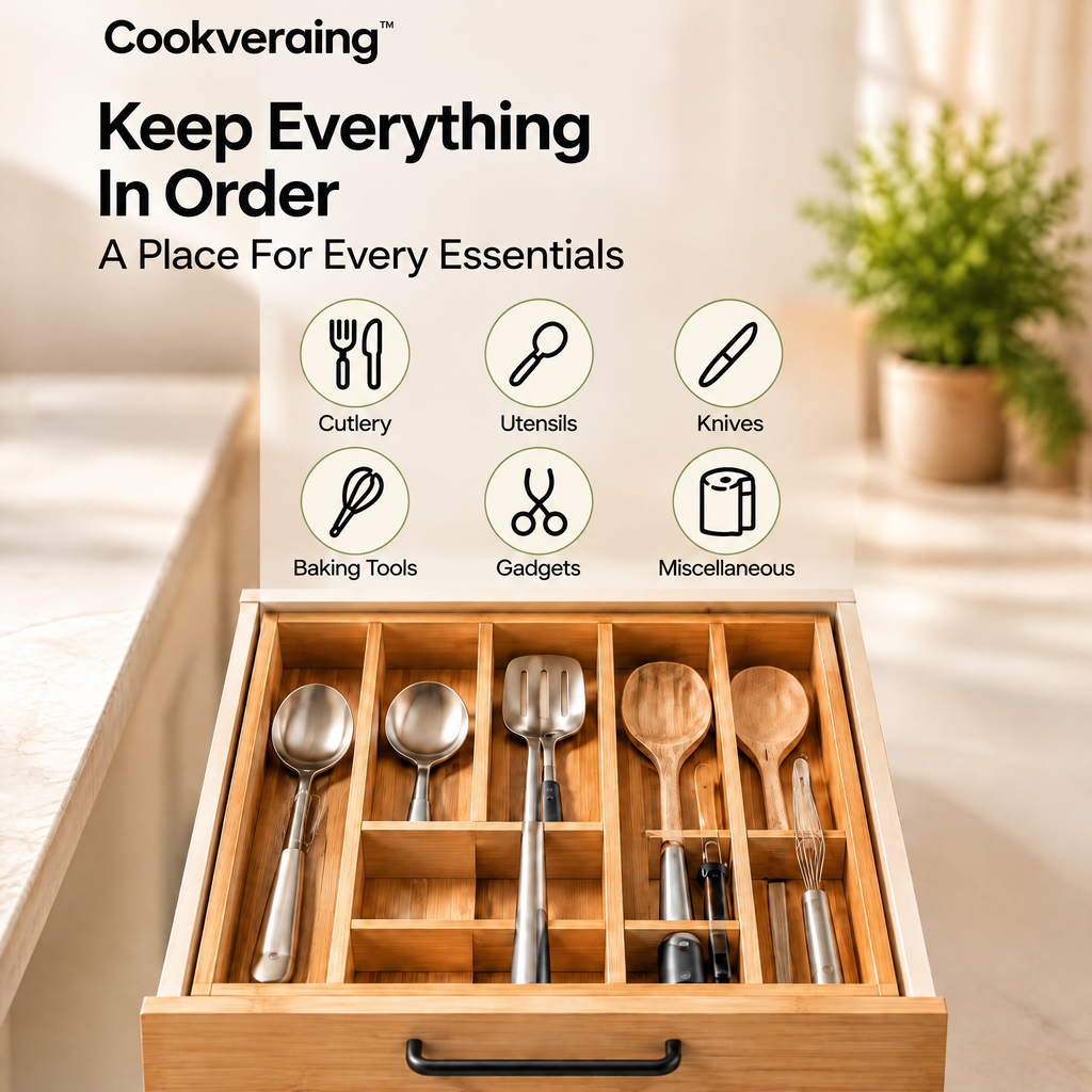 Cookveraing™ Expandable Drawer Organizer
